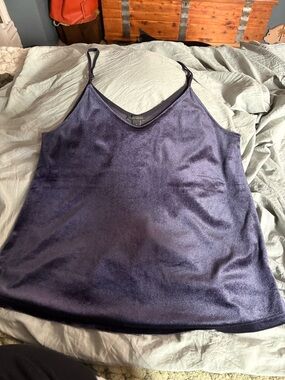 Ann Taylor Velvet V-Neck Cami in Deep Navy, size small